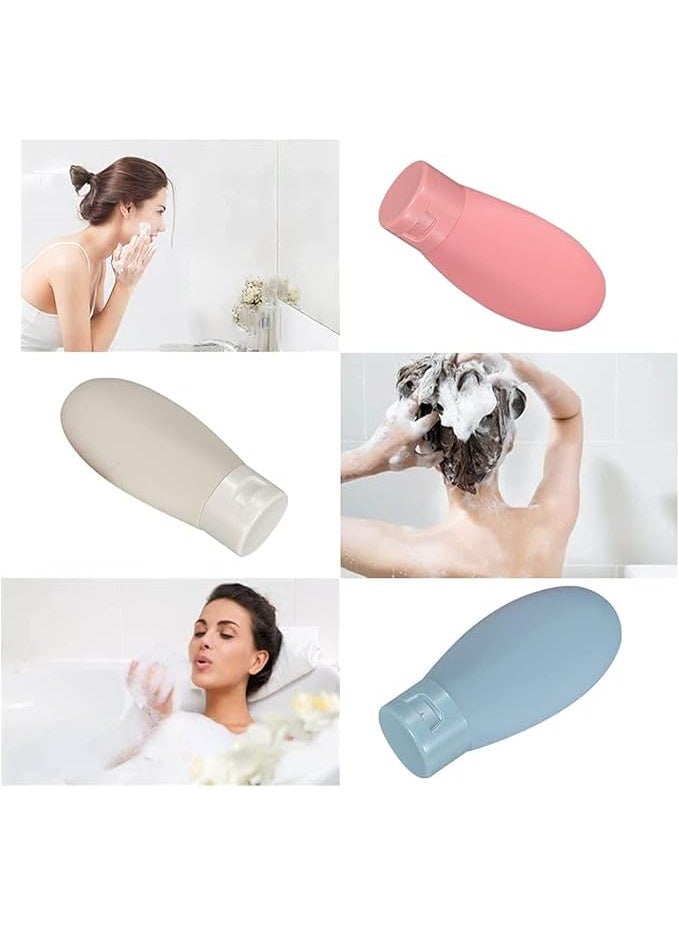 ChicAbode مجموعة زجاجات السفر, 60 مل زجاجات السفر والحاويات, صغيرة صغيرة فارغة زجاجات الضغط البلاستيكية لمستحضرات المرحاض السفر, شامبو ومكيف, ملحقات السفر السائل القابلة لإعادة التعبئة, 3 جهاز كمبيوتر شخصي - Image 3